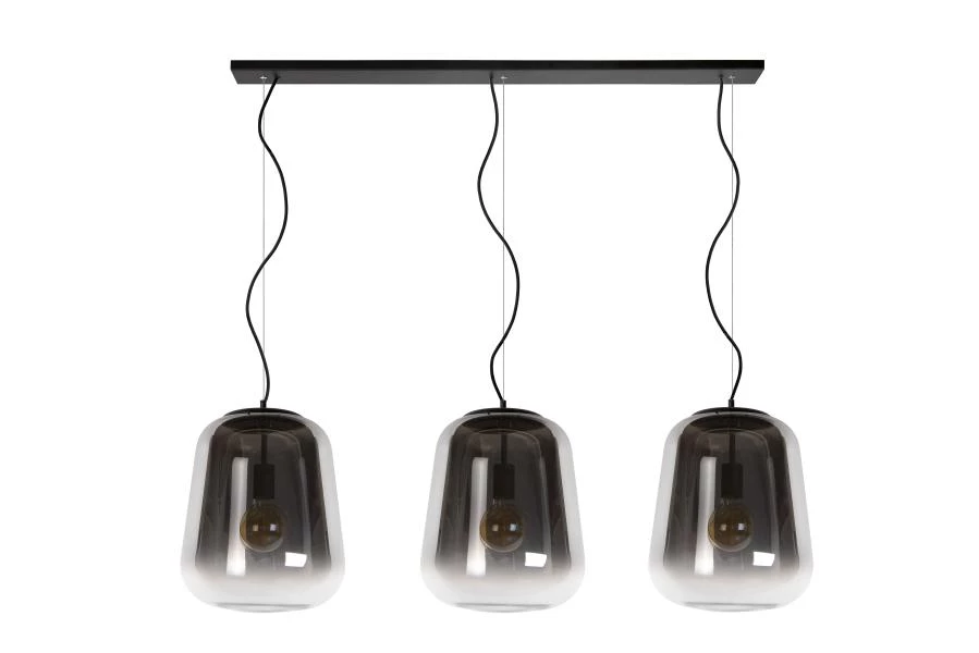 Lucide GLORIO - Hanglamp - 3xE27 - Zwart - uit